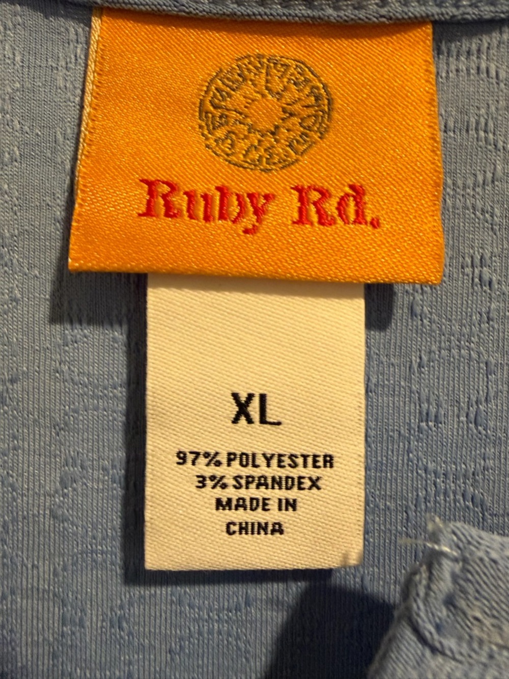 Ruby Rd. Pale Blue Split V-Notch Knit Top - Picture 2 of 6